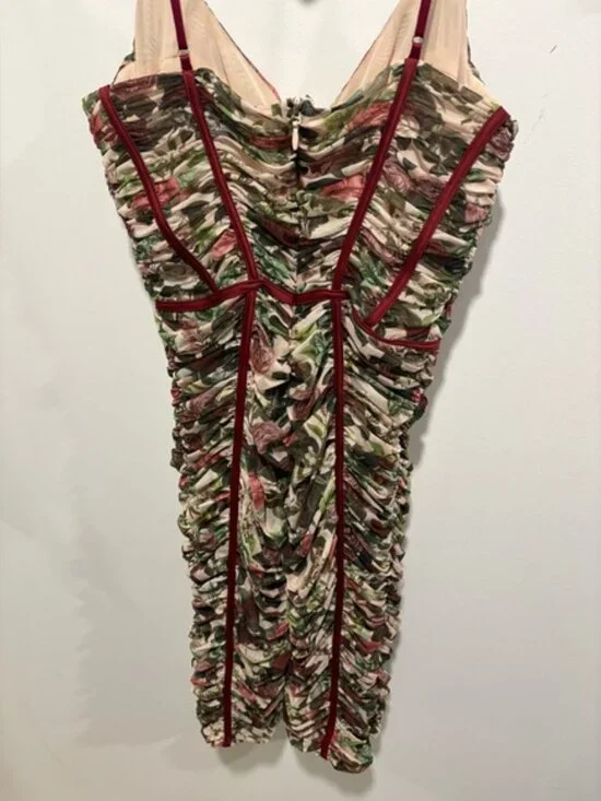 HOUSE OF CB - SABLE -Vintage Floral Ruched Corset Dress - Picture 11 of 12